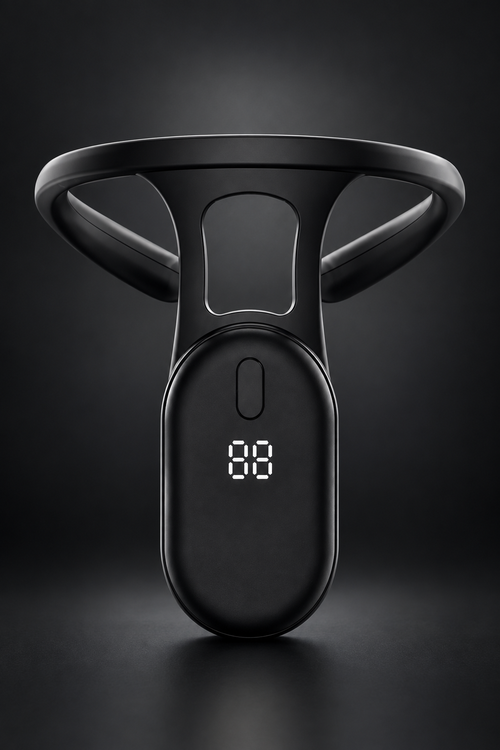 Corrector Cervical Digital negro con pantalla